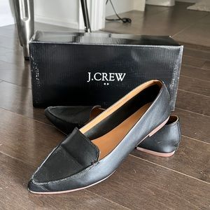 J. CREW 6.5 black leather flats